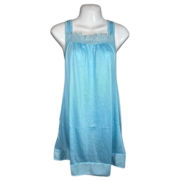 Blendivo Sleeveless Silk Nighty with Lace Detail