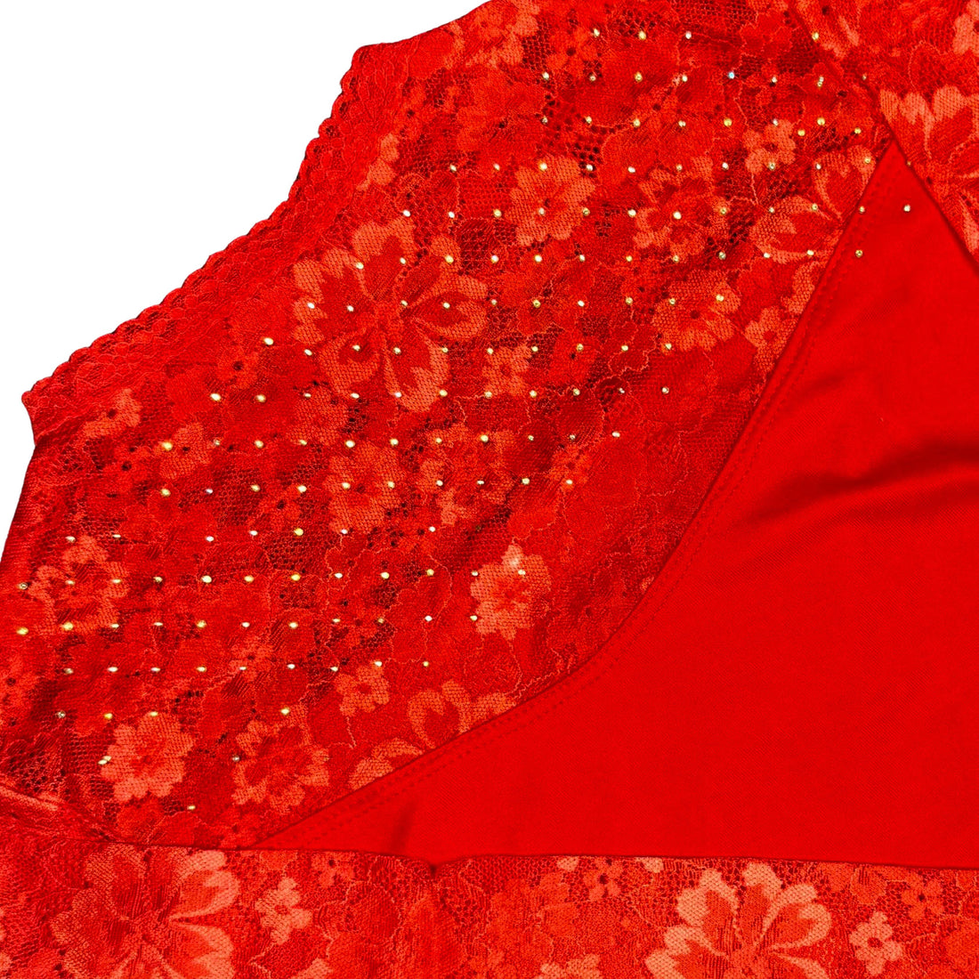 Blendivo Elegant Lace Full-Sleeve Nightgown (Red)
