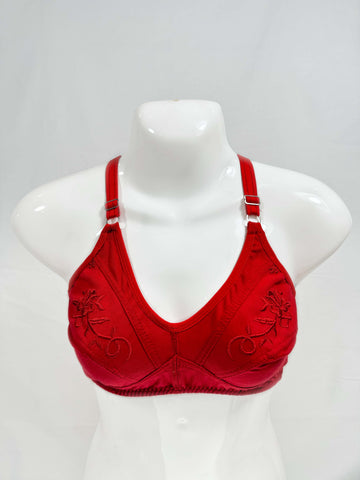 Blendivo Embroided Summer Bra (Red)