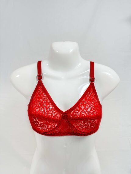 Lycra Mesh Bra (Red)