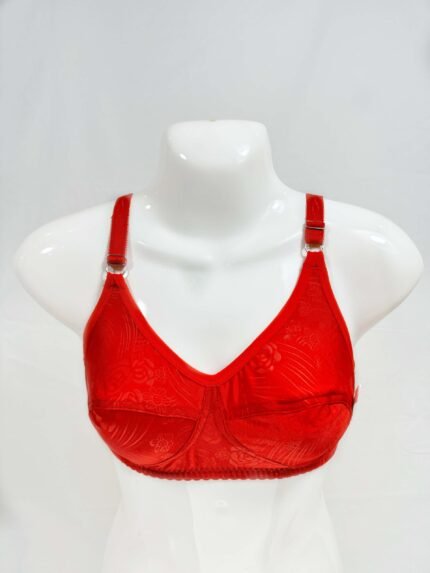 Red Floral Lycra Bra
