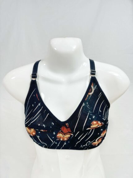 Soft Lycra Bra with Elegant Floral Design
