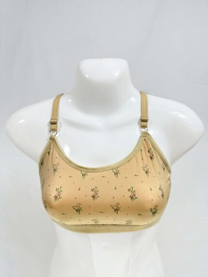 Floral Lycra Bralette (Beige)