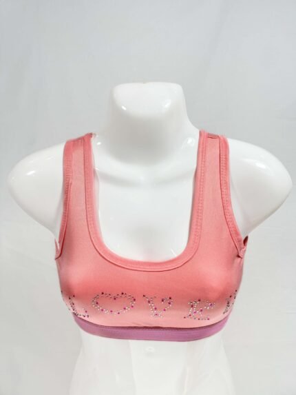 Embellished "LOVE" Bralette (Pink)