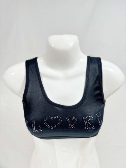 Embellished "LOVE" Bralette (Black)