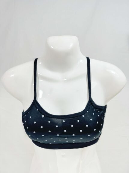 Polka Dot Lycra Jersey Bralette (Black)