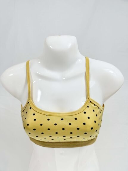 Polka Dot Lycra Jersey Bralette (Beige)