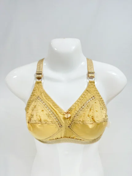 Blendivo Cotton Bra with Floral Embroidery Intricate Lace Trim