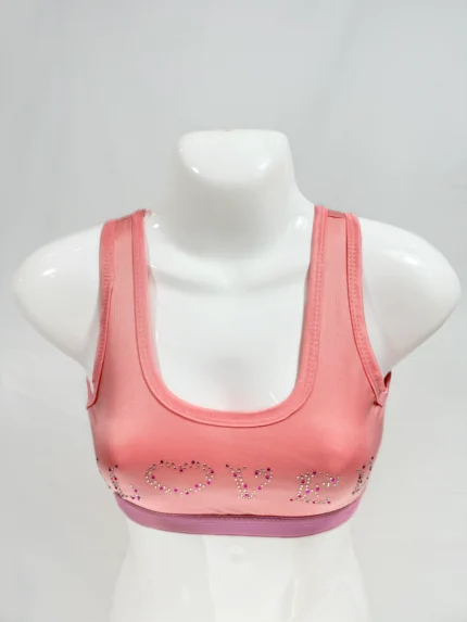 Blendivo Embellished "LOVE" Bralette (Pink)